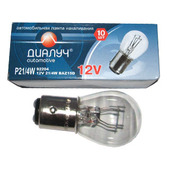 Автолампа P21/4W 12V (BAZ15d) двухконт. (смещ.цоколь) (5053)