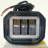 Дневные ходовые огни LED 3 квадратные с LED  ободком  126-30W 1шт.