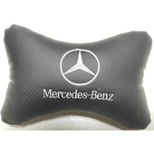 Подушка на подголовник с логотипом "MERCEDES", перф. эко-кожа