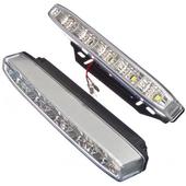 Дневные ходовые огни LED, белый свет, пласт корп, 5 ламп, 220х25мм, комп 2шт, Classic 706-042