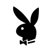 Наклейка "Playboy" вырезанная (6.5х10см) чёрн, бел.