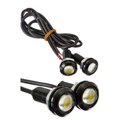 Дневные ходовые огни LED 1 алюм. корп с гайкой 12V, белый, 2шт. 702-101, 102