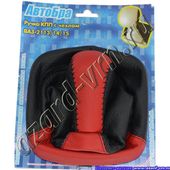 "Авто-Бра" Ручка КПП ВАЗ 2114-15 (кожа) красн. 2048-К