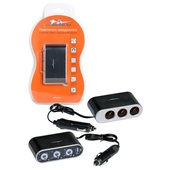 Разветвитель в прикуриватель 3 гнезда 5А + USB 1A, с выключателями нагрузки ASP-3S-15