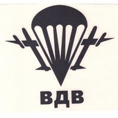 Наклейка "ВДВ" вырезанная, 13х14 см,  (черная, белая)