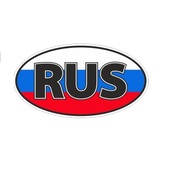 Наклейка  "RUS-флаг" виниловая,14*10 см, цветная