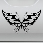 Наклейка "Бабочка"Butterfly""  11х25см вырезанная, (черная, белая)