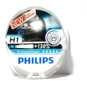 Лампа PHILIPS Н1 12v 55w VISION (Р14,5s) + 130% X-Treme (06907) 2 шт.