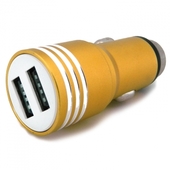 Зарядное устройство 2 USB (3.1A)  металлическое "Пуля"