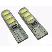 Светодиод T10(W5W) 12V обманка 6SMD диода без цоколя 1-конт. Белая CANBUS в силиконе