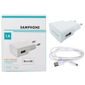 Зарядное устройство Samphone для Micro USB 2в1 CЗУ (1А) + кабель